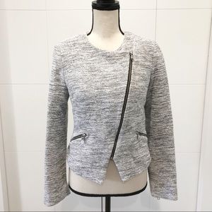 Banana Republic white & black moto jacket blazer